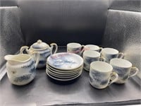Vtg Meijyo Small Tea Cups, Saucers, Cream and