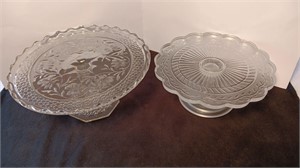 7.5” and 9” Pattern Glass Cake Stands. No Damage.