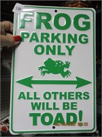 Metal Frog Parking Sign