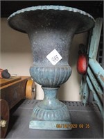 Metal Urn Vase & Cross