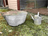 VIC GAL WASHING TUB AND WILLOW WATERING CAN