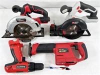 assorted cordless tools, no batteries/chargers,