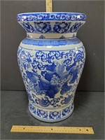 Ceramic Blue And White Garden Stool Claybarn