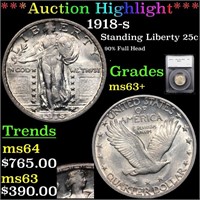 *Highlight* 1918-s Standing Liberty 25c Graded ms6