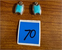 Two .925 Turquoise Pendants by Barse