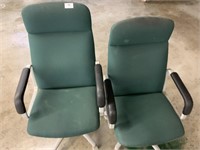 Green Office Chairs x 2