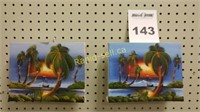 Pair of Small Tropical Paintings