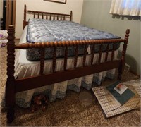 Full Size Wooden Bed and Mattress