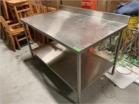 Stainless Steel Table With Undershelf - 48"