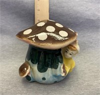 Vintage Pixie with Mushroom Planter