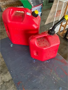 2 gas cans- 5 and.2 gallon