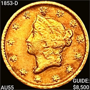1853-D Rare Gold Dollar