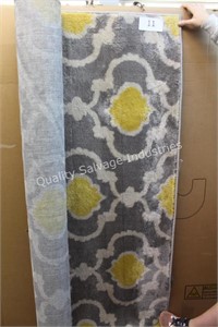 5x7 gray & yellow area rug