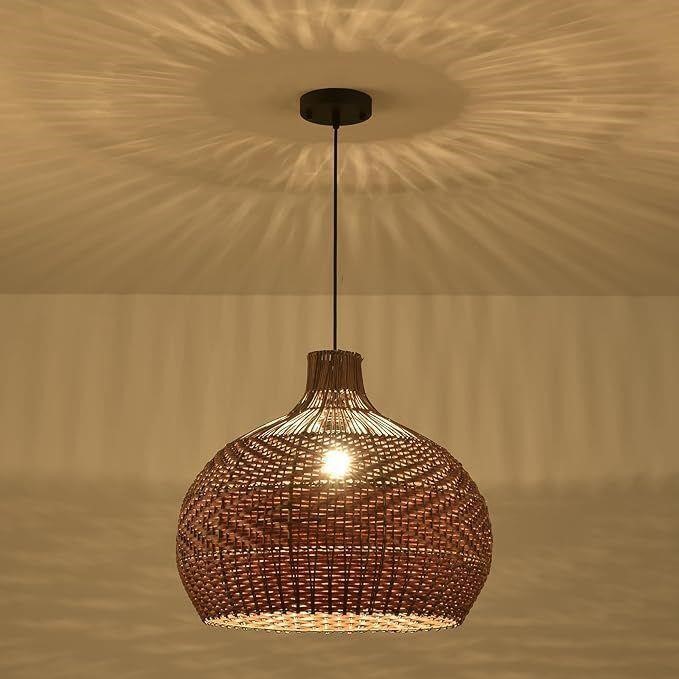 Rattan Light Fixture Pendant Light Modern59x19x17"