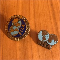 (2) FILA Wrestling International Judge Badge Pins