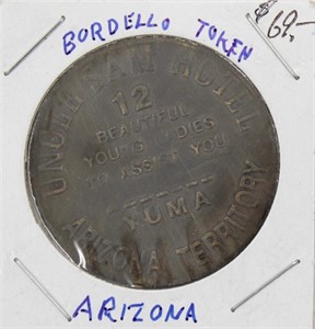 Antique Arizona Territory Uncle Sam Bordello Token