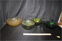 8 Colored Glass Bowls