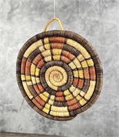 Emily Quanimptewa Hopi Indian Coil Plaque Basket