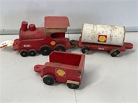 Vintage Childs Toy Train SHELL Wooden L280mm per