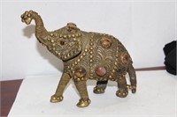 A Jewel and Metal Elephant Figure