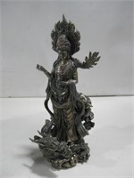 14" Asian Goddess Of Mercy Bronze Statue