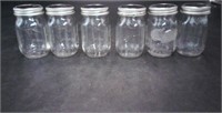 (6) Crafters Ball Jars & Lids 3.5" t