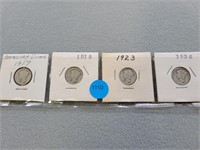 1917, 1919, 1923 and 1936 Mercury dimes. Buyer mus