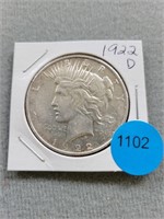 1922d Peace dollar. Buyer must confirm all currenc