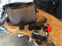 Canon AE-1 , lens, bag, needs cleaned