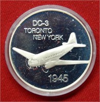 1945 DC3 Toronto New York Silver Commemorative