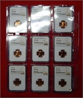 (9) Lincoln Cents NGC PF67 RD