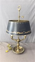 Vintage Brass Desk Lamp With Gilded Shade