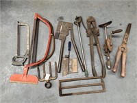 Selection of Old Tools, Saws, Clippers etc