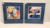 Matted still life art in matching frames. Each