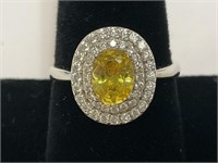 Sterling Yellow Stone Ring 3.0gr TW Sz 9