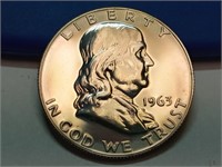 OF) 1963 gem proof silver Franklin half dollar