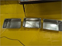 (3) Stainless Steel Commercial Pans