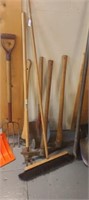 Lot of Garden tools, Broom