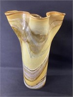 Large Swirl Art Glass Vase