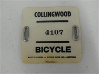 PLASTIC COLLINGWOOD BICYCLE PLATE