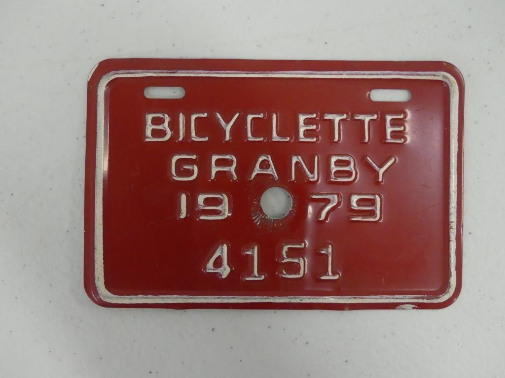 1979 GRANBY BICYCLE PLATE