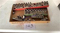 Assorted Craftsman sockets, 1/2”, 3/8”, 1/4”