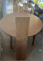 TABLE W/12" LEAF & (4)CHAIRS-HEAVY/SCRATCH ON TOP