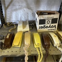 Shelf of Vintage House Phones