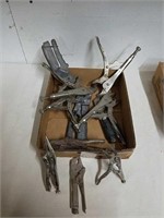 Group of vice grips includes Craftsman and others