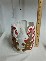 Large gingerbread ceramic candle holder will hold