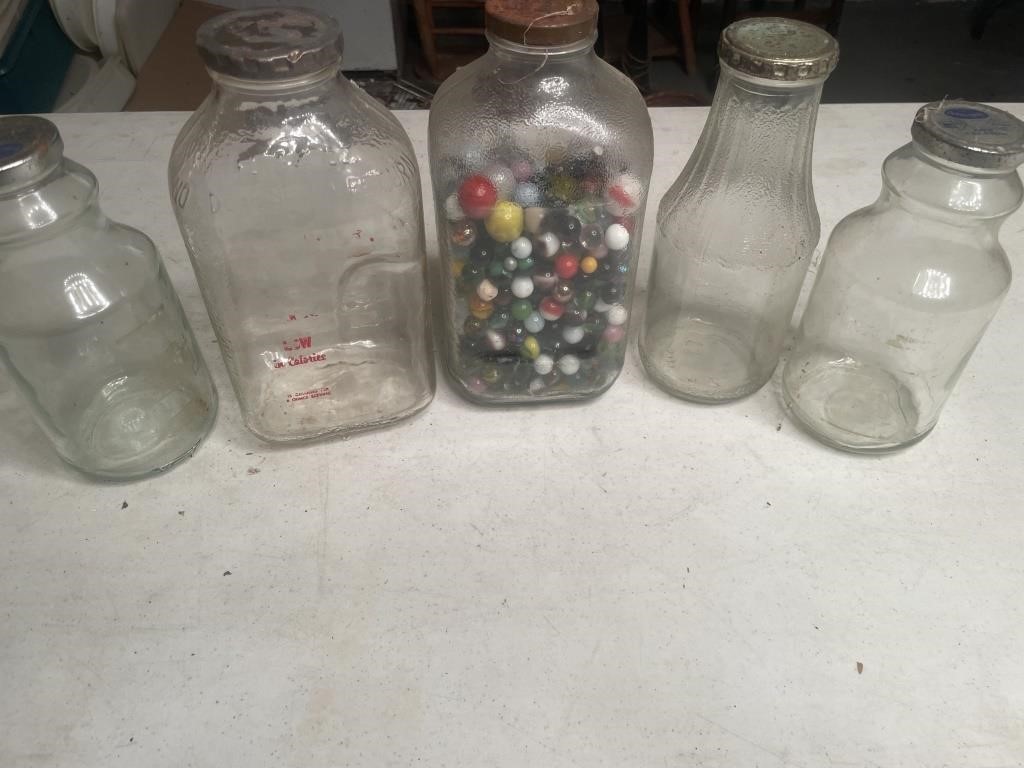 Marbles, Glass fruit jars