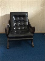 Vintage Faux Leather Couch & Chair