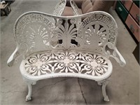 J- Cast Aluminum Bench And 2 Chairs