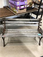 Vintage Park Bench, Cast Iron Frame